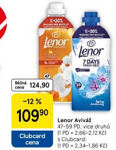 Lenor Aviváž, 47-59 PD, více druhů  