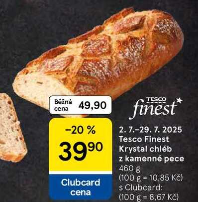 Tesco Finest Krystal chléb z kamenné pece, 460 g 