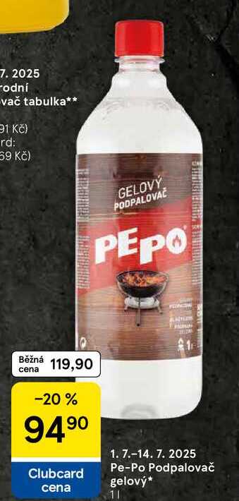 Pe-Po Podpalovač gelový, 1 l 