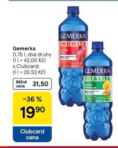 Gemerka, 0.75 l, dva druhy 