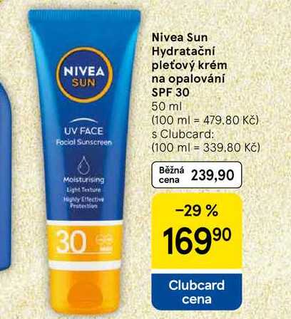 Nivea Sun Hydratační pleťový krém na opalování SPF 30, 50 ml 