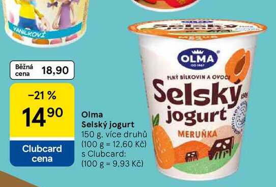 Olma Selský jogurt, 150 g, více druhů 