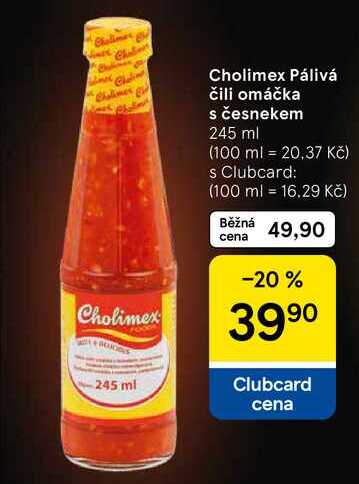 Cholimex Pálivá čili omáčka s česnekem, 245 ml  
