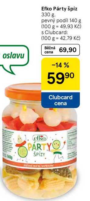 Efko Párty špíz, 330 g. pevný podíl 140 g 