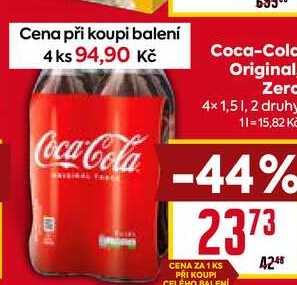 Coca-Cola Original Zero 4x 1,5 1, 2 druhy