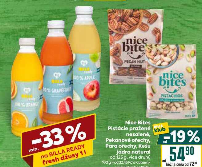 Nice Bites Pistácie pražené, Pekanové ořechy, Para ořechy, Kešu jádra natural