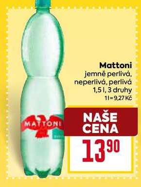 Mattoni jemně perlivá, neperlivá, perlivá 1,5 l