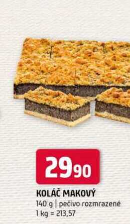 Koláč makový 140 g pečivo rozmrazené