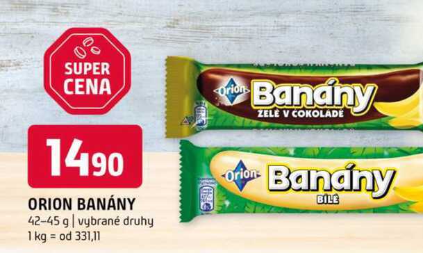 Orion banány 42-45 g vybrané druhy 
