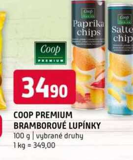 Coop premium bramborové lupínky 100 g vybrané druhy 