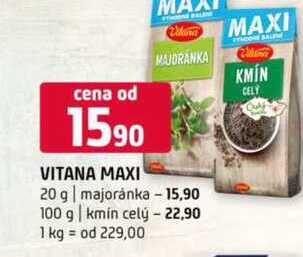 Vitana Maxi koření vybrané druhy