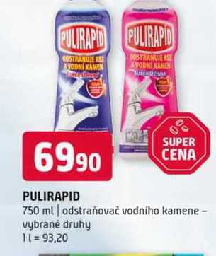Pulirapid 750 ml odstraňovač vodního kamene vybrané druhy 