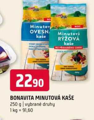 BONAVITA MINUTOVÁ KAŠE 250g  vybrané druhy 