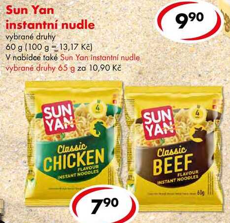 Sun Yan instantní nudle, 60 g