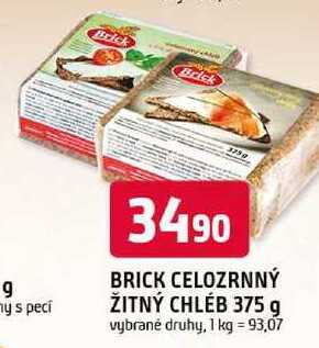 BRICK CELOZRNNÝ ŽITNÝ CHLEB 375 g  
