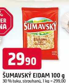 ŠUMAVSKÝ EIDAM 100 g 30% tuku