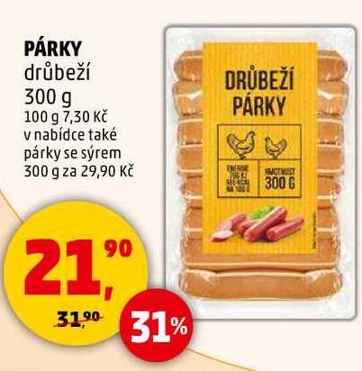 PÁRKY drůbeží, 300 g 
