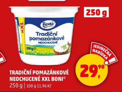 TRADIČNÍ POMAZÁNKOVÉ NEOCHUCENÉ XXL BONI, 250 g  