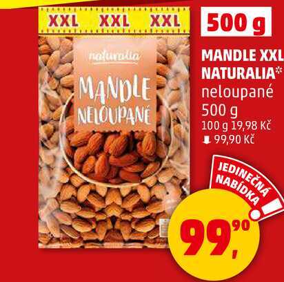 MANDLE XXL NATURALIA neloupané, 500 g 