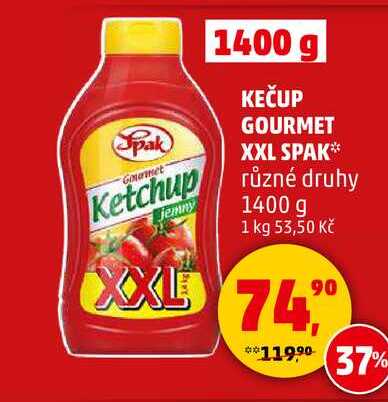 KEČUP GOURMET XXL SPAK, 1400 g