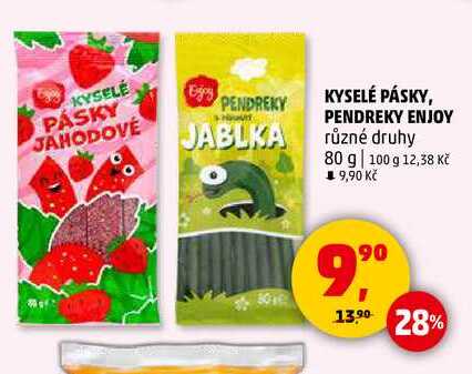 KYSELÉ PÁSKY, PENDREKY ENJOY JABLKA různé druhy, 80 g  