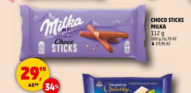 CHOCO STICKS MILKA, 112 g 