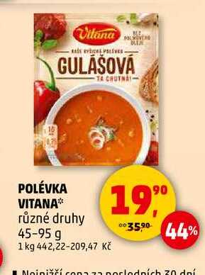 POLÉVKA VITANA různé druhy, 45-95 g  