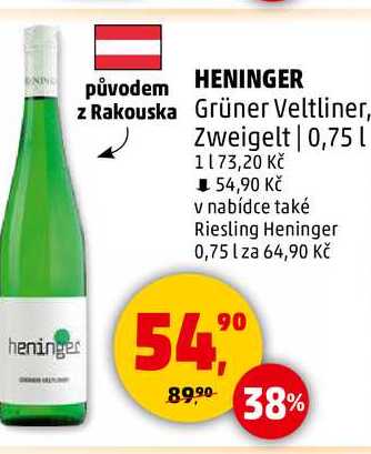 HENINGER Grüner Veltliner, 0,75 l 