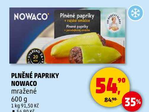 PLNĚNÉ PAPRIKY NOWACO mražené, 600 g