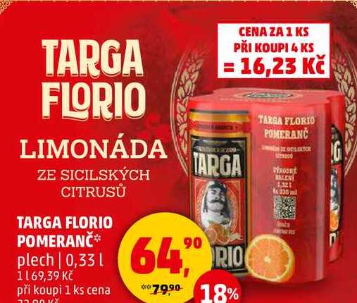 TARGA FLORIO POMERANČ plech, 0,33 l 