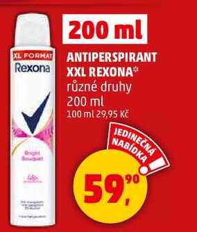 ANTIPERSPIRANT XXL REXONA různé druhy, 200 ml  