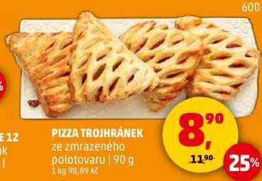 PIZZA TROJHRÁNEK ze zmrazeného polotovaru, 90 g 