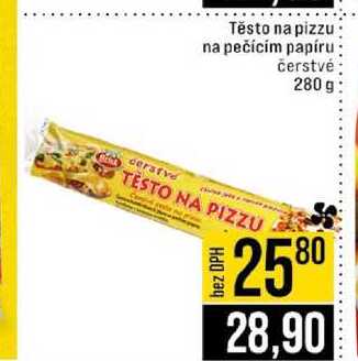 Těsto na pizzu na pečícím papíru čerstvé 280g