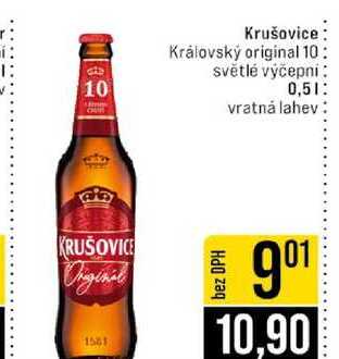 Krušovice Královský original 10 světlé výčepni 0,5l