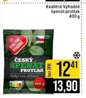 Kvalitně Výhodně špenát protlak 400 g 