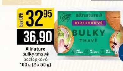 Allnature bulky tmavé bezlepkové 100 g (2 x 50 g)
