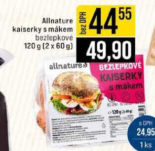 Allnature kaiserky s mákem bezlepkové 120 g (2 x 60 g) 