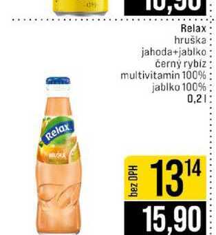 Relax hruška jahoda+jablko černý rybiz multivitamin 100% jablko 100% 0,2l