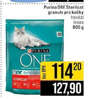 Purina ONE Sterilcat granule pro kočky hovězí losos 800 g 