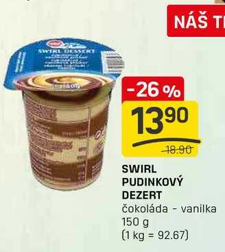 SWIRL PUDINKOVÝ DEZERT čokoláda vanilka 150 g 