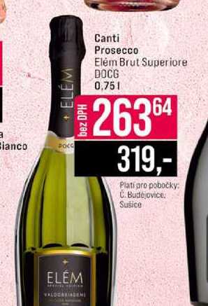 Canti Prosecco Elém Brut Superiore DOCG 0,75l