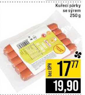 Kuřecí párky se sýrem 250 g 