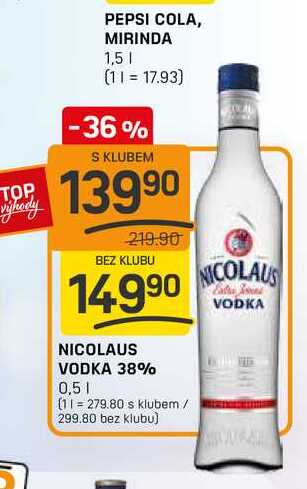 NICOLAUS VODKA 38% 0,5l