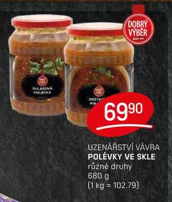 POLÉVKY VE SKLE různé druhy 680 g