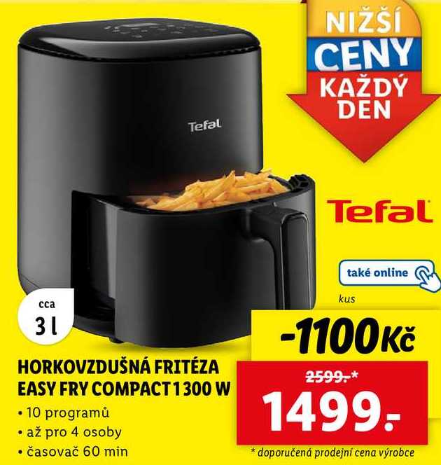 HORKOVZDUŠNÁ FRITÉZA EASY FRY COMPACT 1300 W 