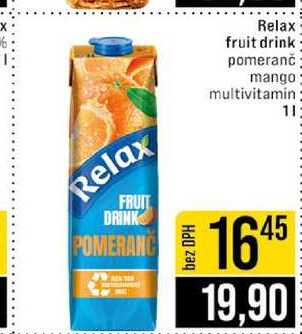 Relax fruit drink pomeranč mango multivitamin 1l