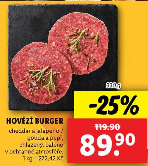 HOVĚZÍ BURGER, 330 g