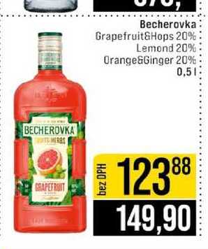 Becherovka Grapefruit&Hops 20% Lemond 20% Orange&Ginger 20% 0,5l