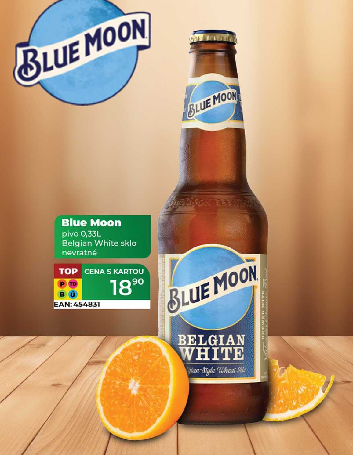 Blue Moon pivo 0,33L Belgian White sklo nevratné  