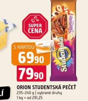 Orion studentská pečet 235-240 g vybrané druhy 